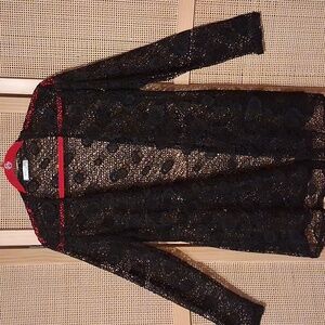 Black Lace Open Cardigan Size L